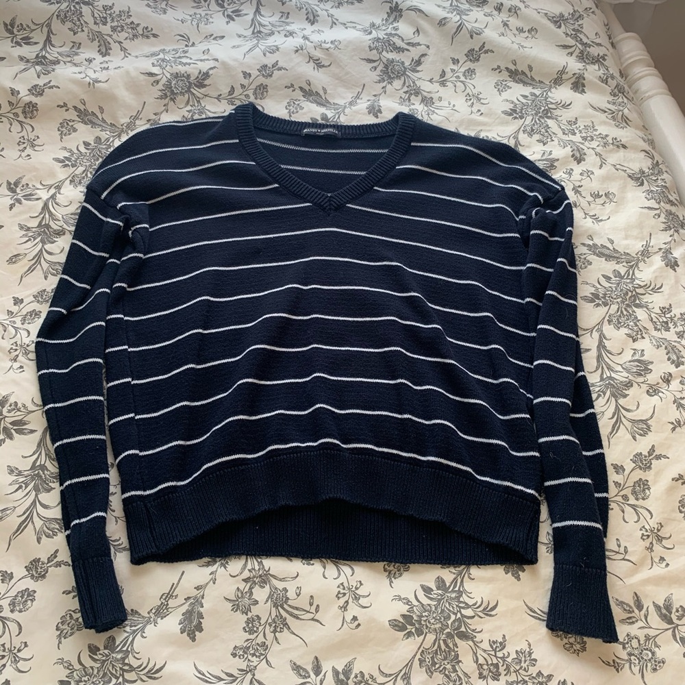 Brandy Melville striped v neck sweater